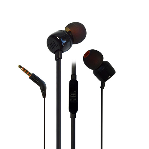 JBL T110 立体声入耳式耳机耳麦 运动耳机 电脑游戏耳机 有线耳机带麦可通话 