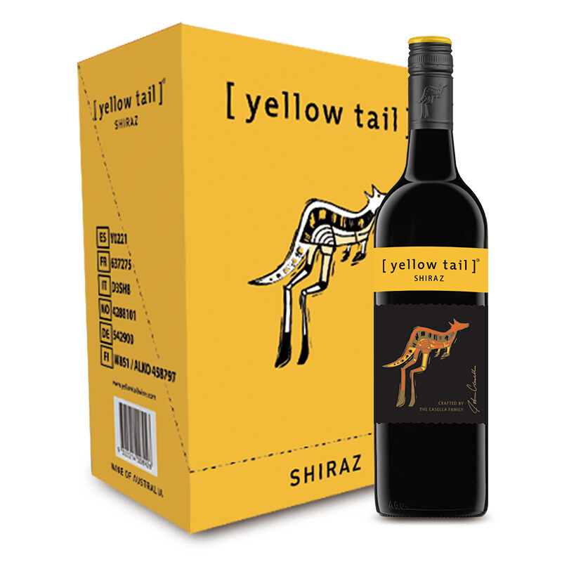 澳大利亚进口 黄尾袋鼠yellow tail 西拉红葡萄酒 750