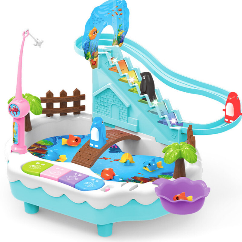 ZeusHera 企鹅滑梯多功能钓鱼玩具儿童早教益智玩具