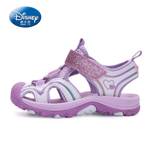 迪士尼女童凉鞋新款韩版中大童儿童公主软底女孩包头凉鞋