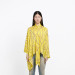 巴黎世家/Balenciaga 黄色Chains Typo提花真丝垂褶短上衣