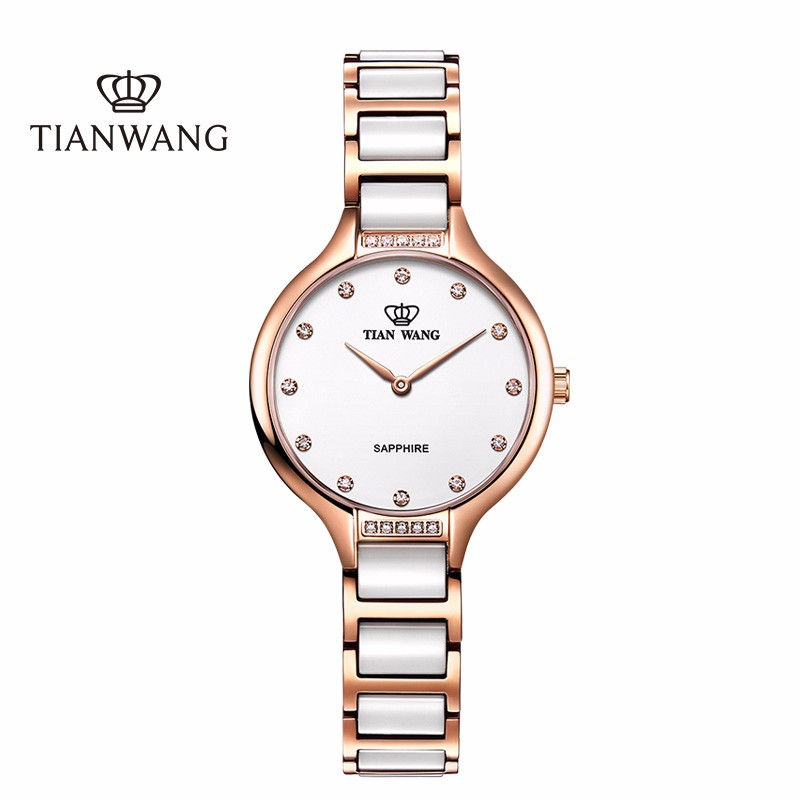 天王表（TIAN WANG）手表 时尚个性简约石英女表精致陶瓷带女士手表