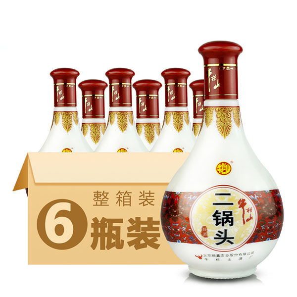 牛栏山二锅头红花瓷50度清香型500ml*6瓶装 白酒整箱