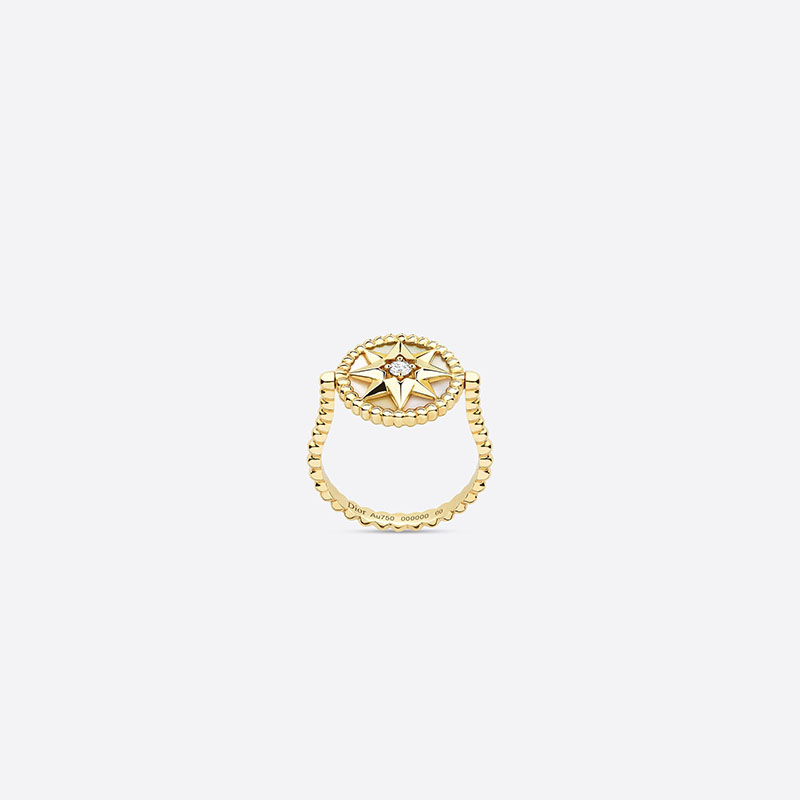 迪奥/Dior 镶嵌钻石和珍珠母贝黄金戒指