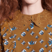 路易威登/Louis Vuitton 刺绣领和褶边长袖连衣裙