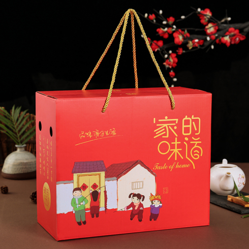 年货包装盒礼盒高档手提特产干果礼品盒红枣坚果零食通用包装盒子10个