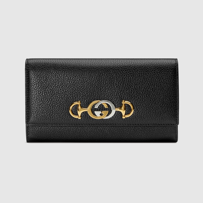 古驰/GUCCI Gucci Zumi系列长款黑色钱包