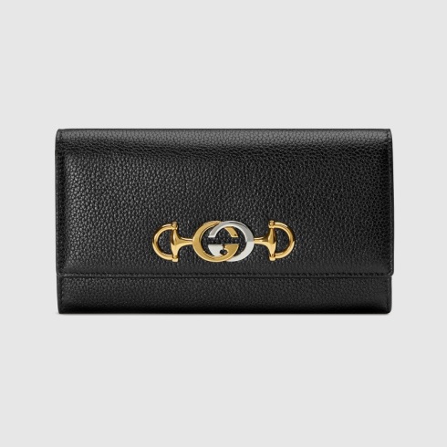 古驰/GUCCI Gucci Zumi系列长款黑色钱包