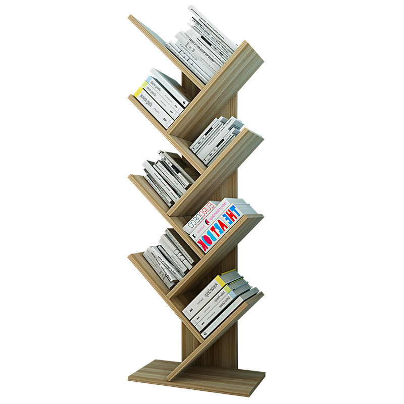 帅力 书架 树形落地实用简易书柜多层储物置物架子