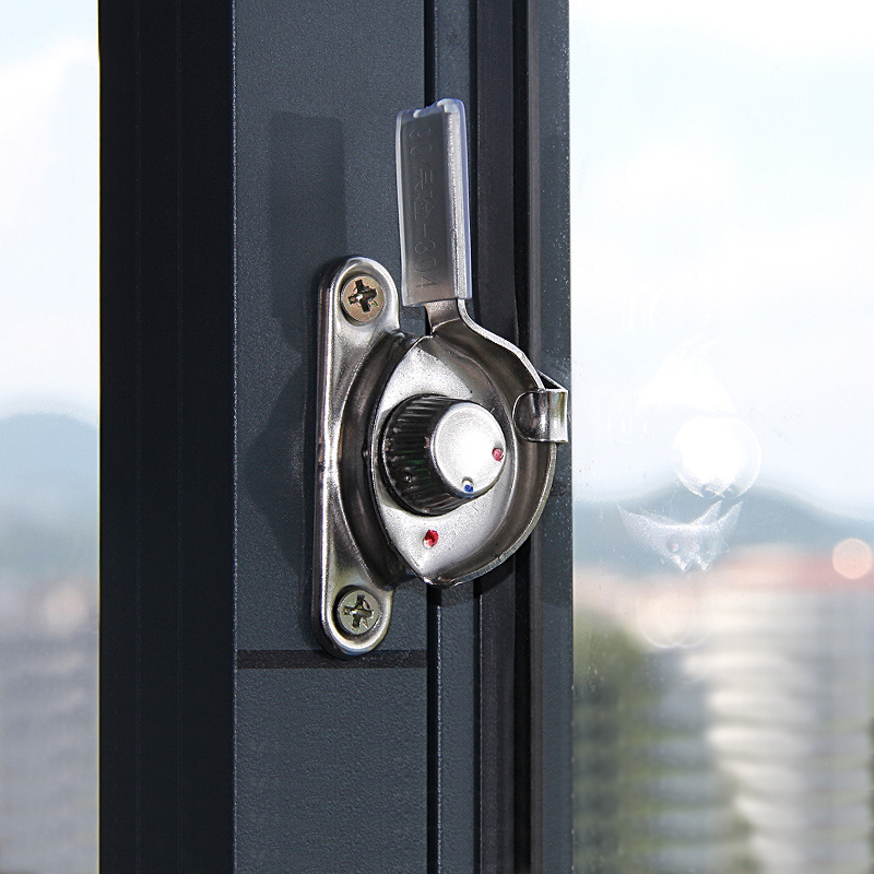 雨花泽（Yuhuaze）不锈钢窗锁勾3个装 移门窗锁月牙锁 窗户锁扣玻璃窗户钩锁
