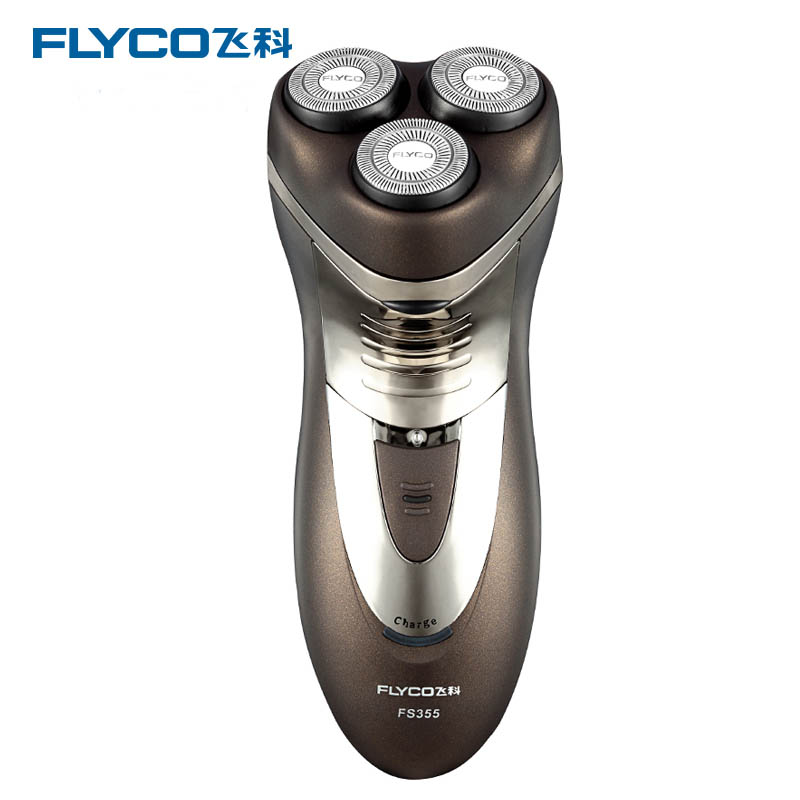 飞科（FLYCO） FS355全身水洗充电式三刀头电动剃须刀 银褐色