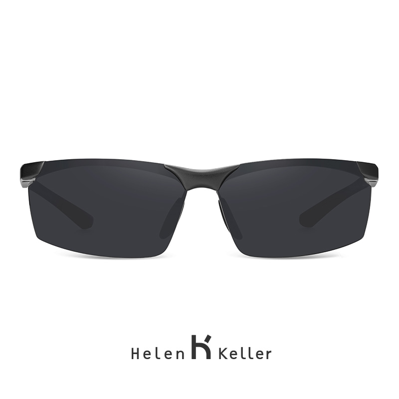 海伦凯勒男士潮户外运动太阳镜登山驾驶铝镁眼镜偏光墨镜H8872