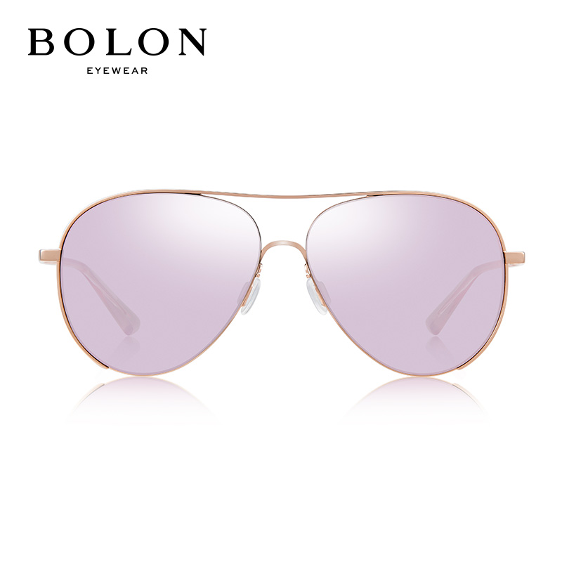 暴龙BOLON太阳镜女款经典时尚眼镜飞行员框墨镜BL7019D62