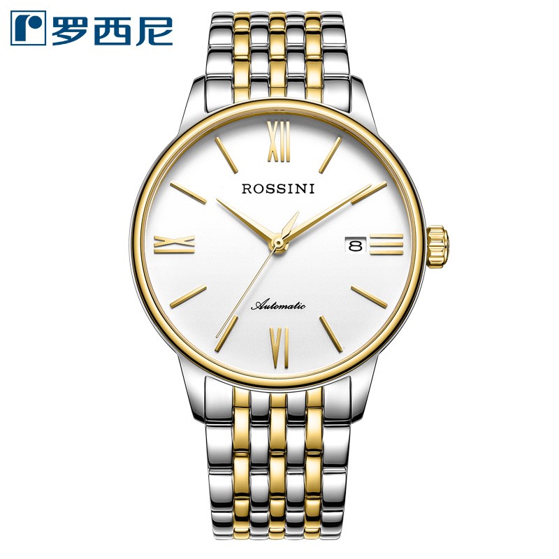 罗西尼（ROSSINI)手表启迪系列2019新品高性价比男表休闲风机械表钢带男士腕表