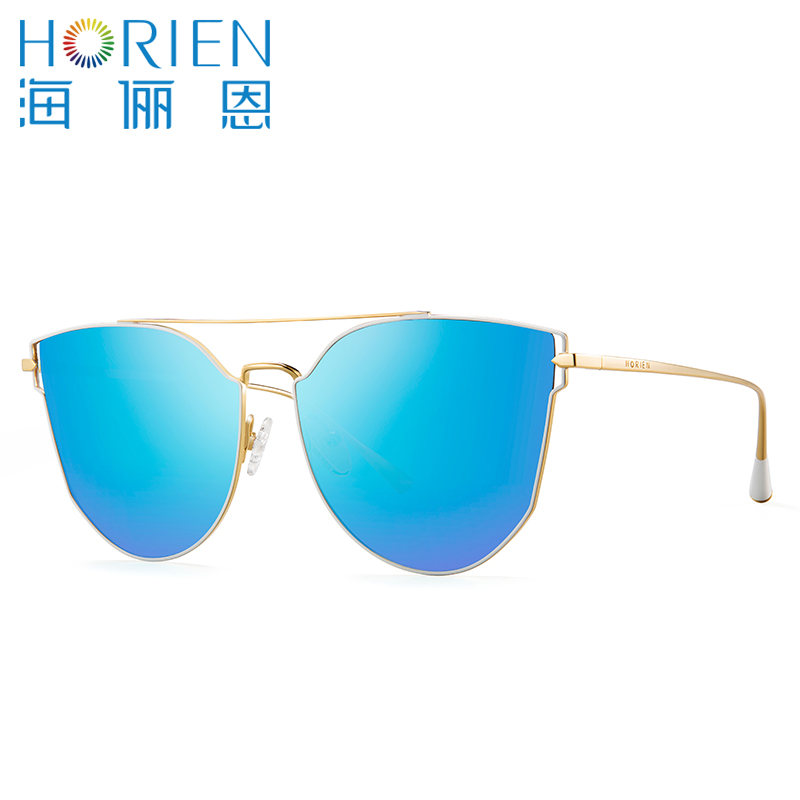 海俪恩 太阳镜 大框眼镜 潮流时尚太阳镜 浅蓝色N6512 -TD52