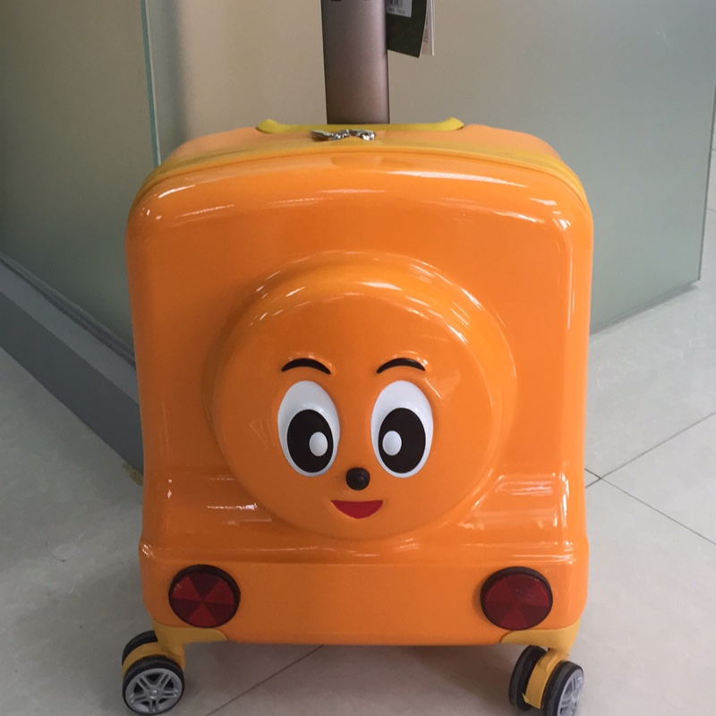 儿童卡通拉杆箱火车头行李箱旅行箱男女学生无音乐版16寸橙色