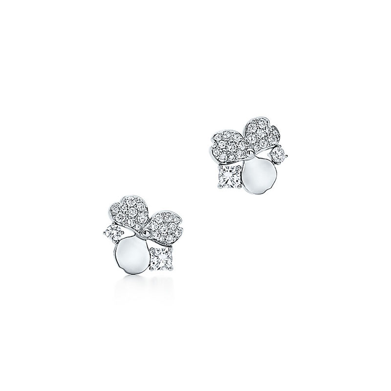 Tiffany&Co./蒂芙尼 镶钻花簇耳环