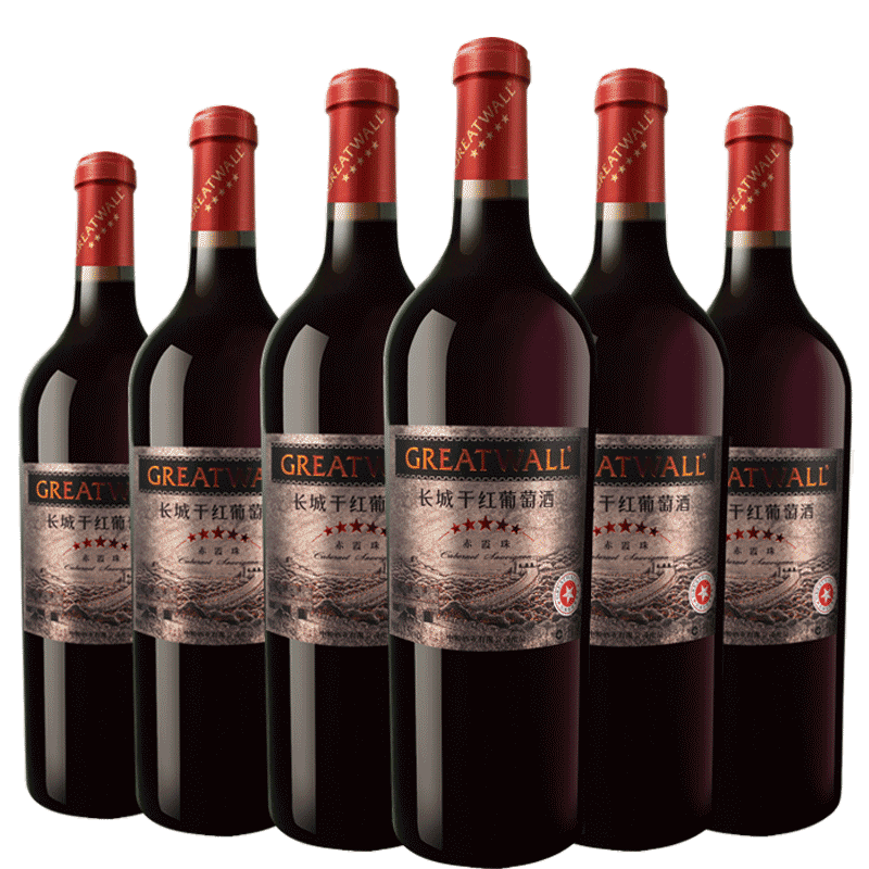 中粮长城（GreatWall）红酒13.5 %vol 五星赤霞珠干红葡萄酒 整箱装 750ml*6瓶