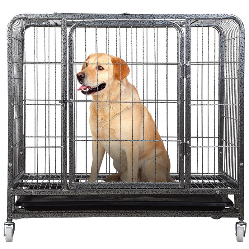 狗笼子大型犬中型犬超大 加粗加密方管笼子折叠带厕所托盘笼子狗狗用品
