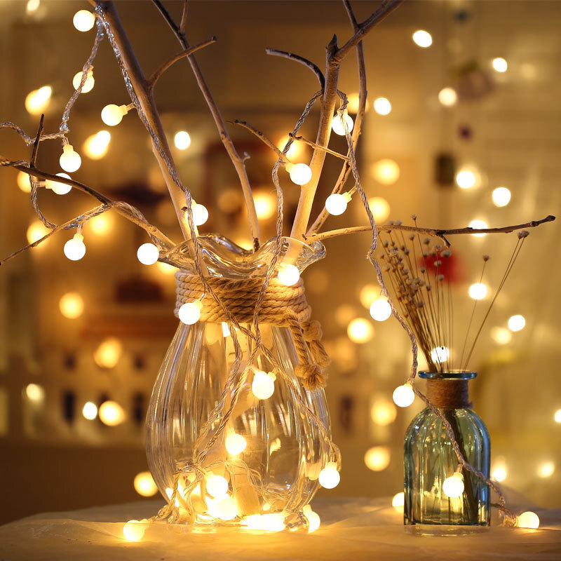 青苇 LED串灯串彩灯 闪灯婚庆生日聚会 圣诞节元旦春节装饰表白布置会场装饰灯 暖白色3米20灯