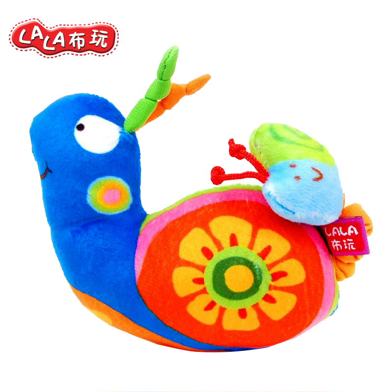 Lalababy拉拉布书 布玩婴儿蜗牛拉震 内置BB器 握玩具安抚玩偶