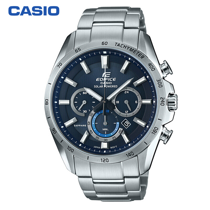 卡西欧（CASIO）手表 EDIFICE 人工合成蓝宝石玻璃商务男表 太阳能石英表