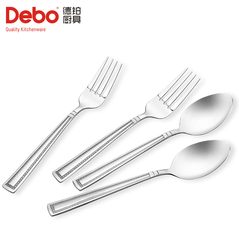 Debo德铂 德国马斯特 不锈钢餐具四件套  勺子叉子DEP-189中西餐必备便携餐具
