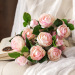 冰岛三头玫瑰 美式复古仿真花 玫瑰花客厅装饰摆花摆件