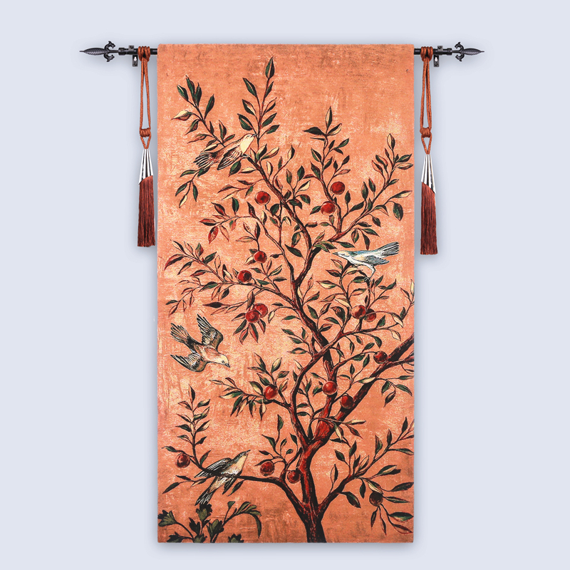 吉祥鸟 新中式艺术挂毯棉线机织提花壁毯玄关背景墙装饰布艺挂画